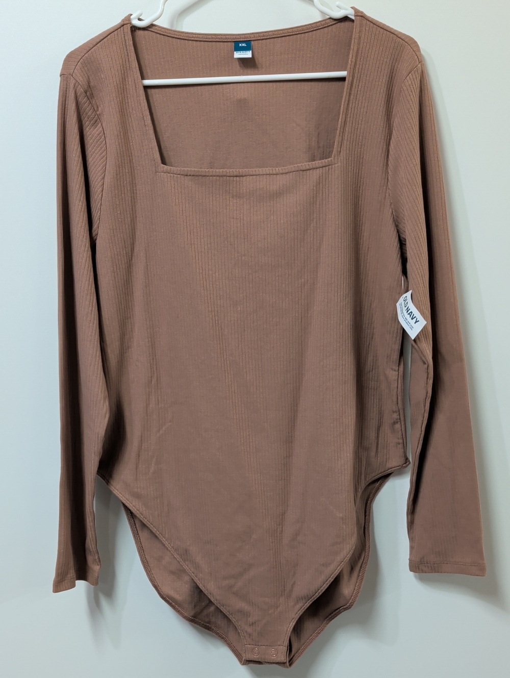 Old Navy Tan Rib Knit Long Sleeve Bodysuit Size XXL